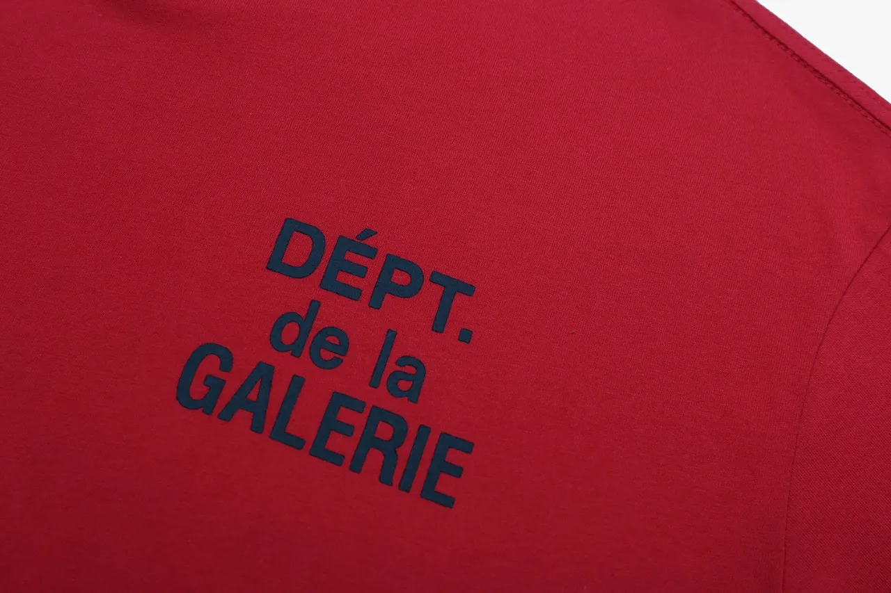 648#Gallery Dept New Classic Basic French Letters LOGO Basic Slogan Round Neck Short Sleeve T-Shirt Pure Cotton Tee Royal Blue Red Lake Blue Apricot Print Blue Apricot Print Black S～XL p90